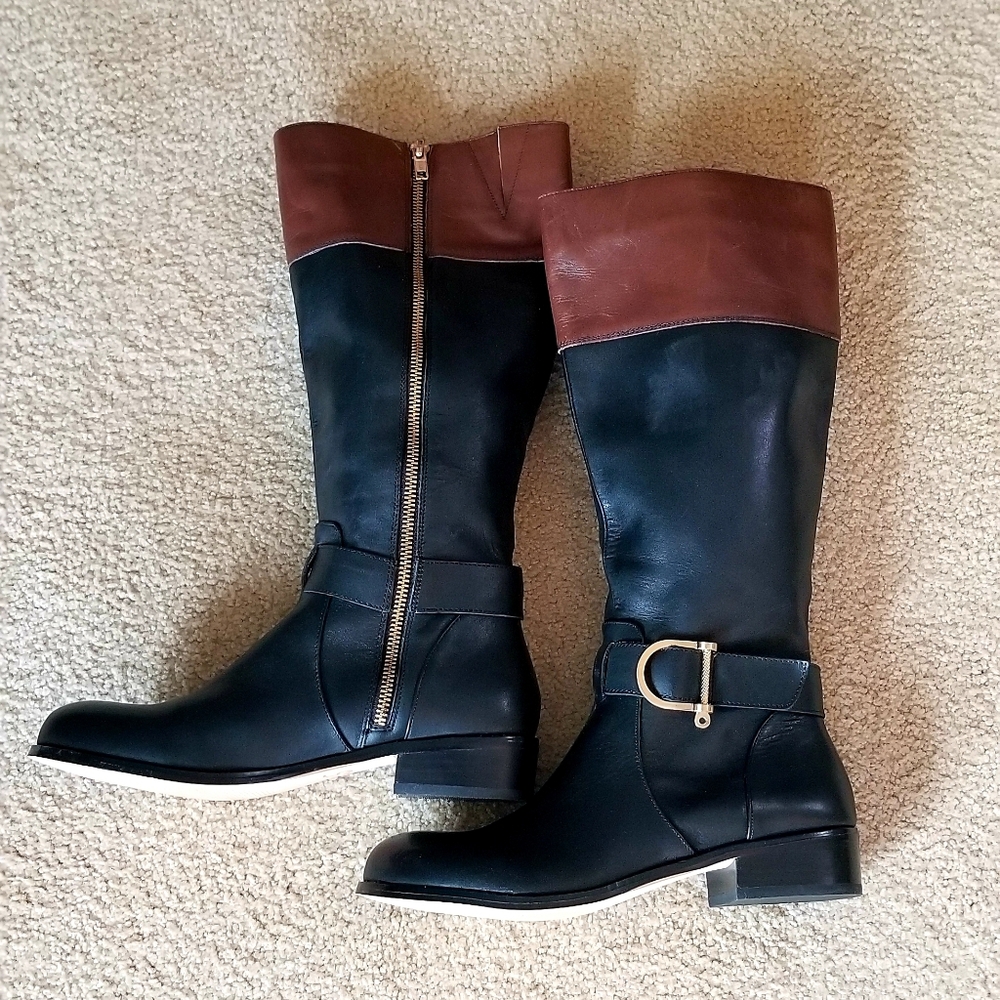Lands' End Classic Blakeley Two-Tone Leather Equestrian Riding Boots 6.5 - Picture 2 of 5